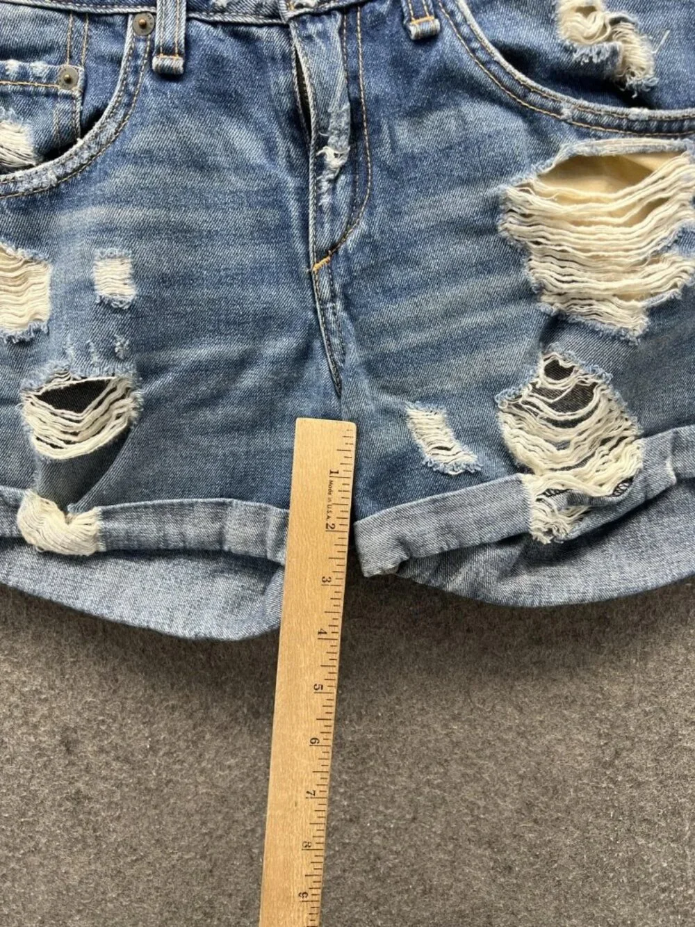 Rag & Bone Jeans Shorts Womens 25 Denim Distressed Cutoff Cuffed 3 Inseam Casual